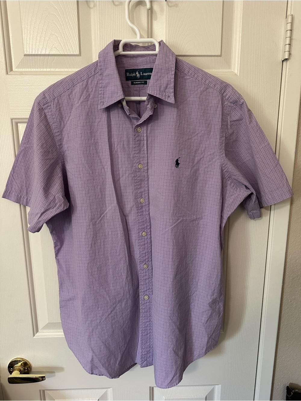 Ralph Lauren Purple Short-Sleeve Button-Down Shirt